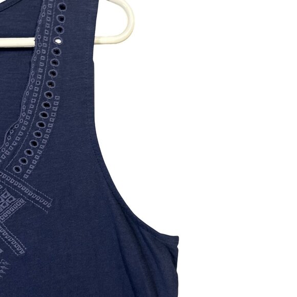 GH. Bass & Co. Women's Size XL Embroidered Tank Top Navy Blue Size NWT - Picture 4 of 12